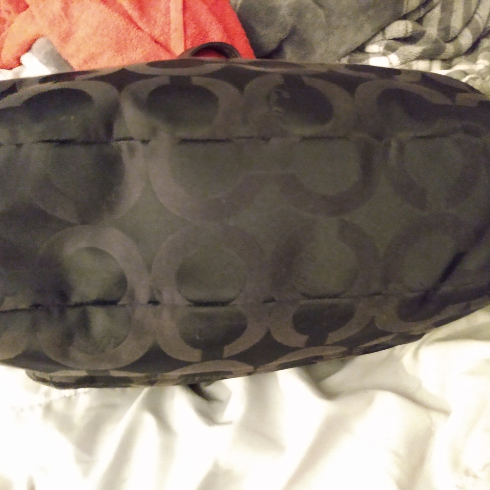 Black silk Coach purse